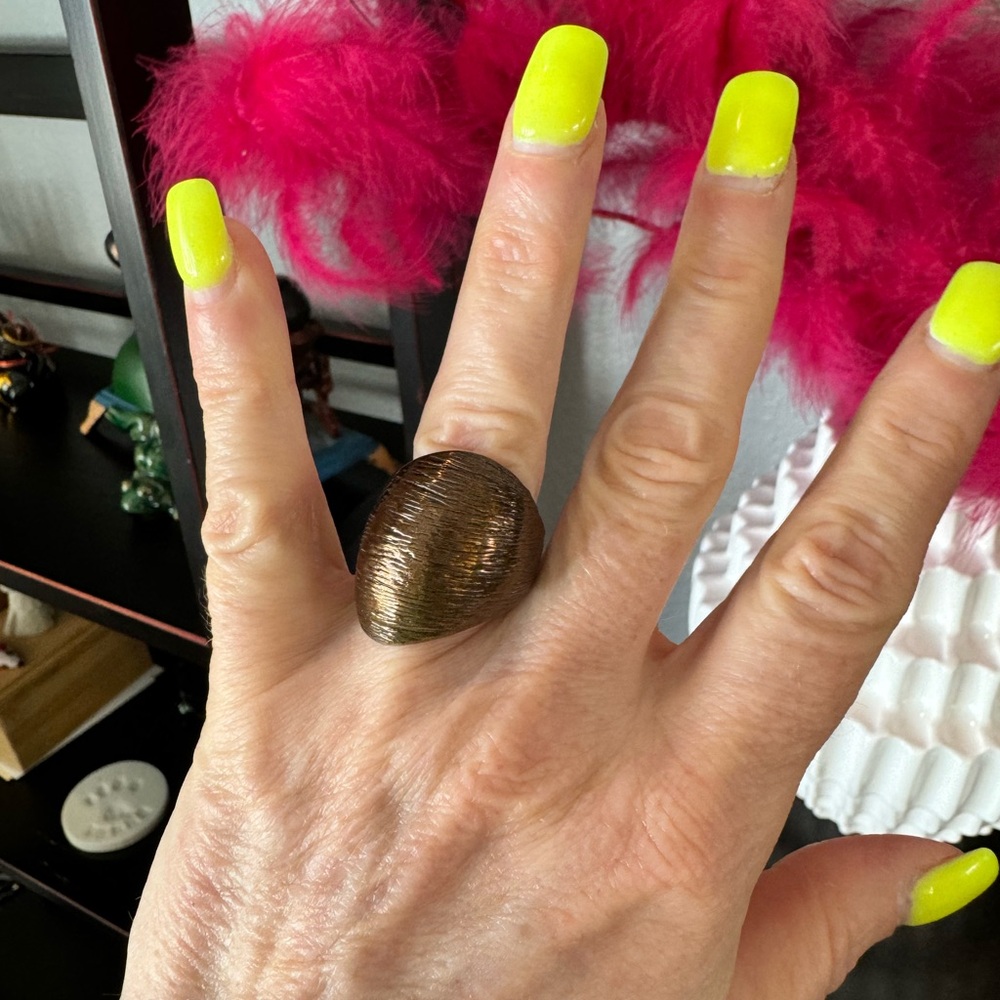 Brown Mod Statement Ring - image 3